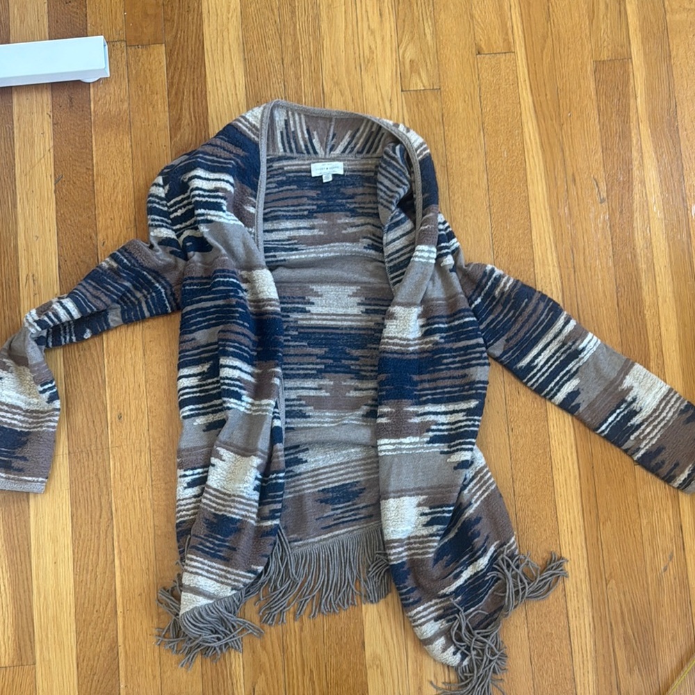 Lucky Brand Southwestern Fringe Cardigan - Size Small